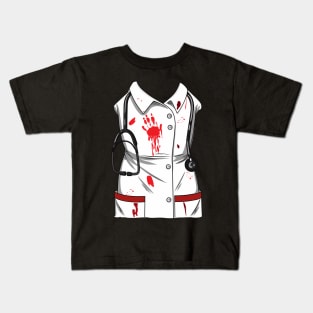 Bloody Nurse Costume Halloween Zombie Blood Kids T-Shirt